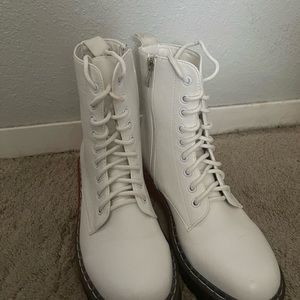 White combat boots